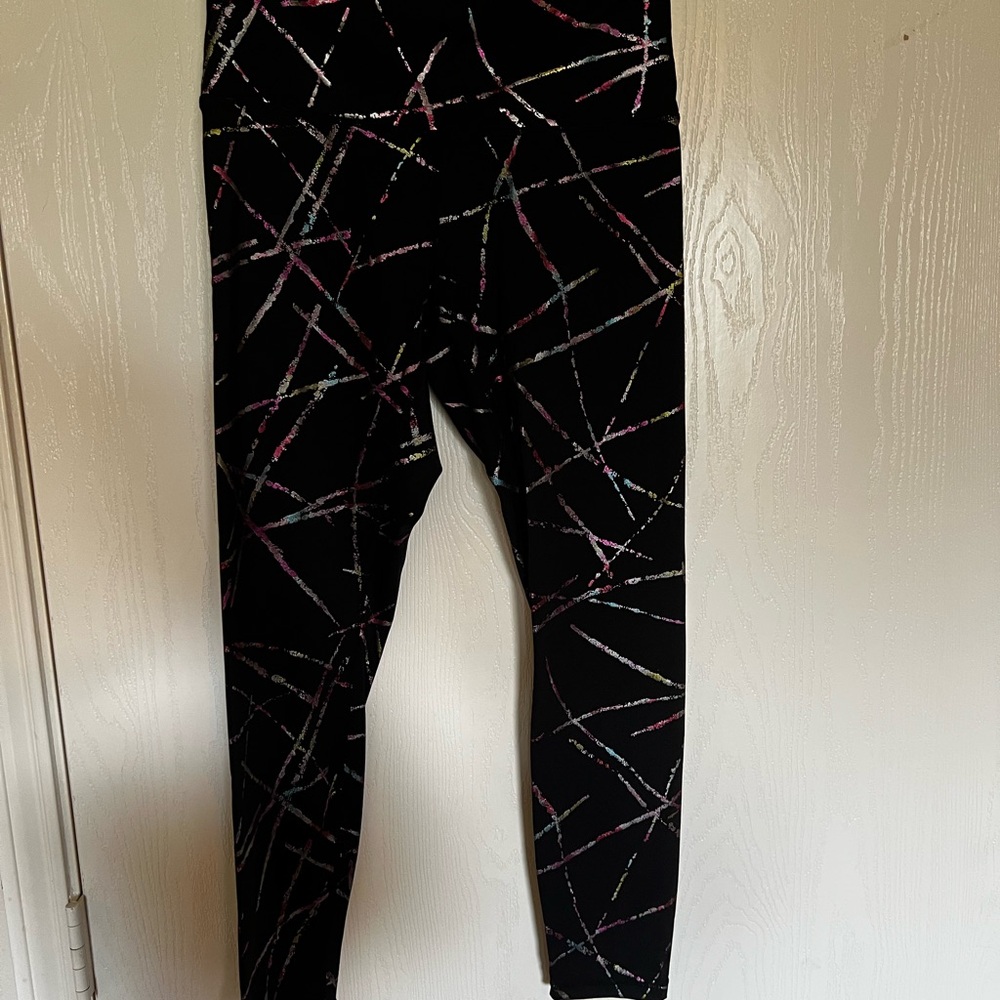 ZYIA Black and Pink Leggings with Stretchy Athletic Fabric